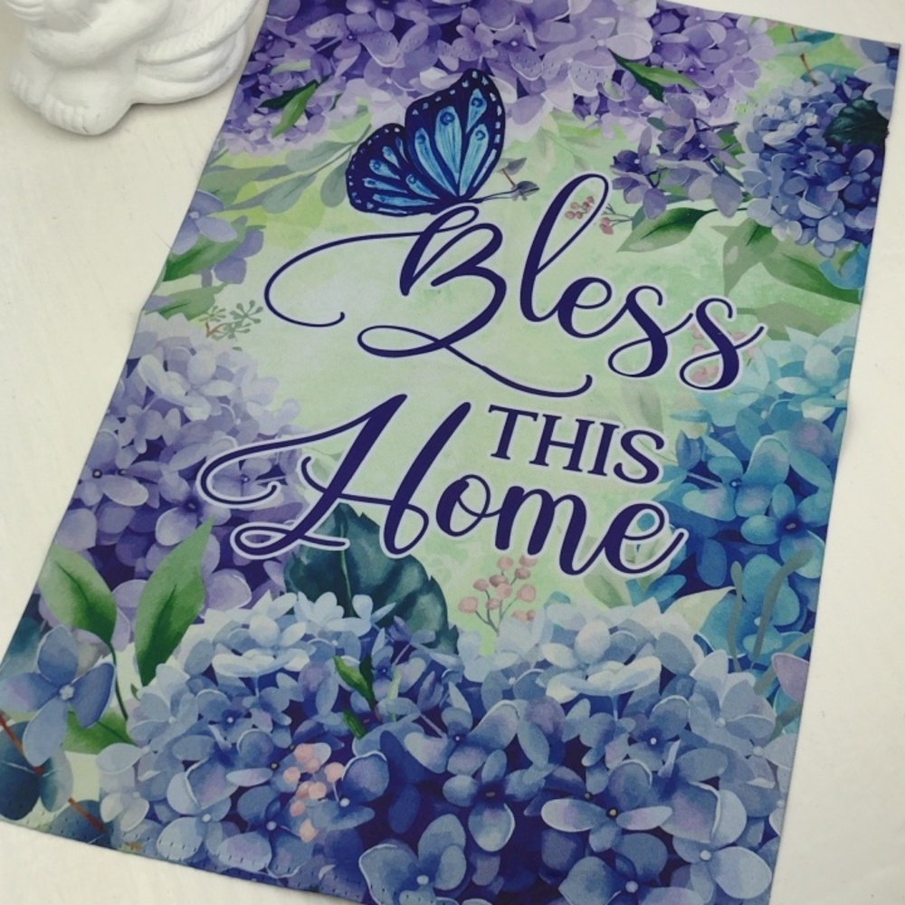 🌻3 for $15 Bless This Home" Purple & Blue Yard Art Spring Bannor Gorgeous BNWOT